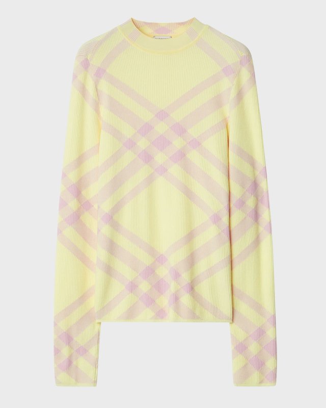 Signature Check Wool-Blend Sweat